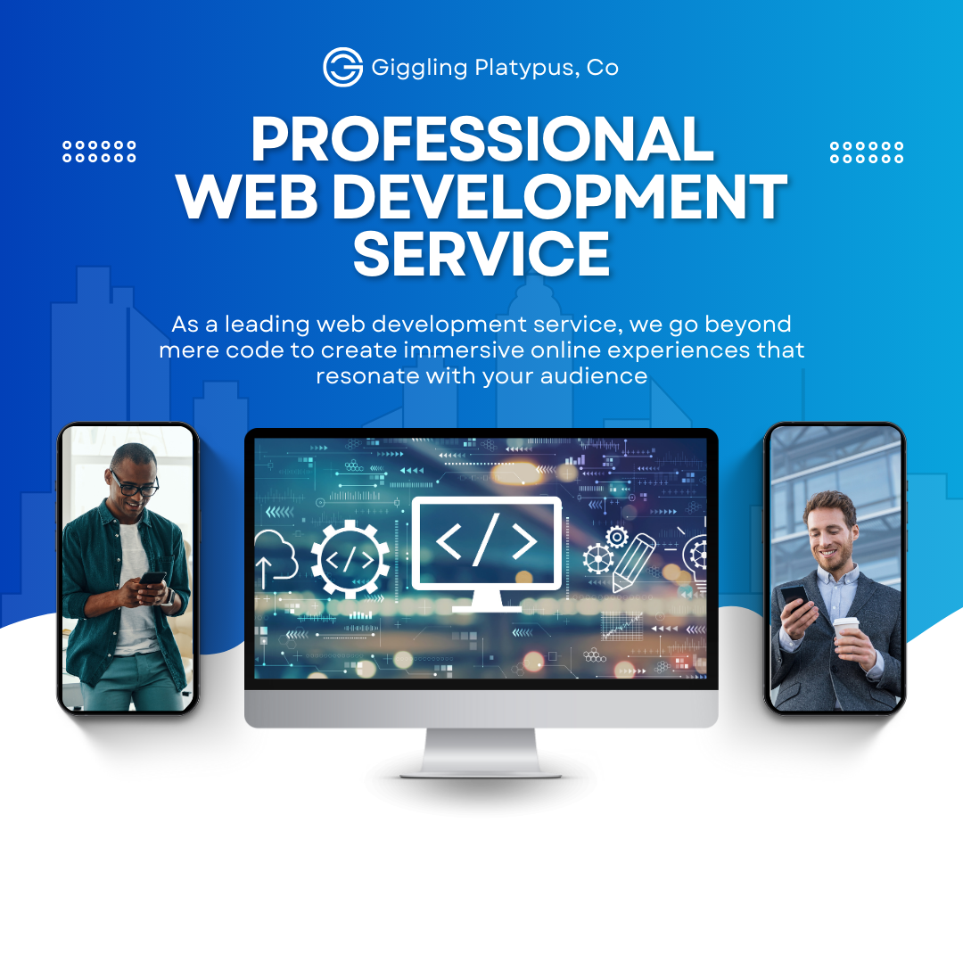 Blue And White Modern Professional Web Development Service Instagram Post