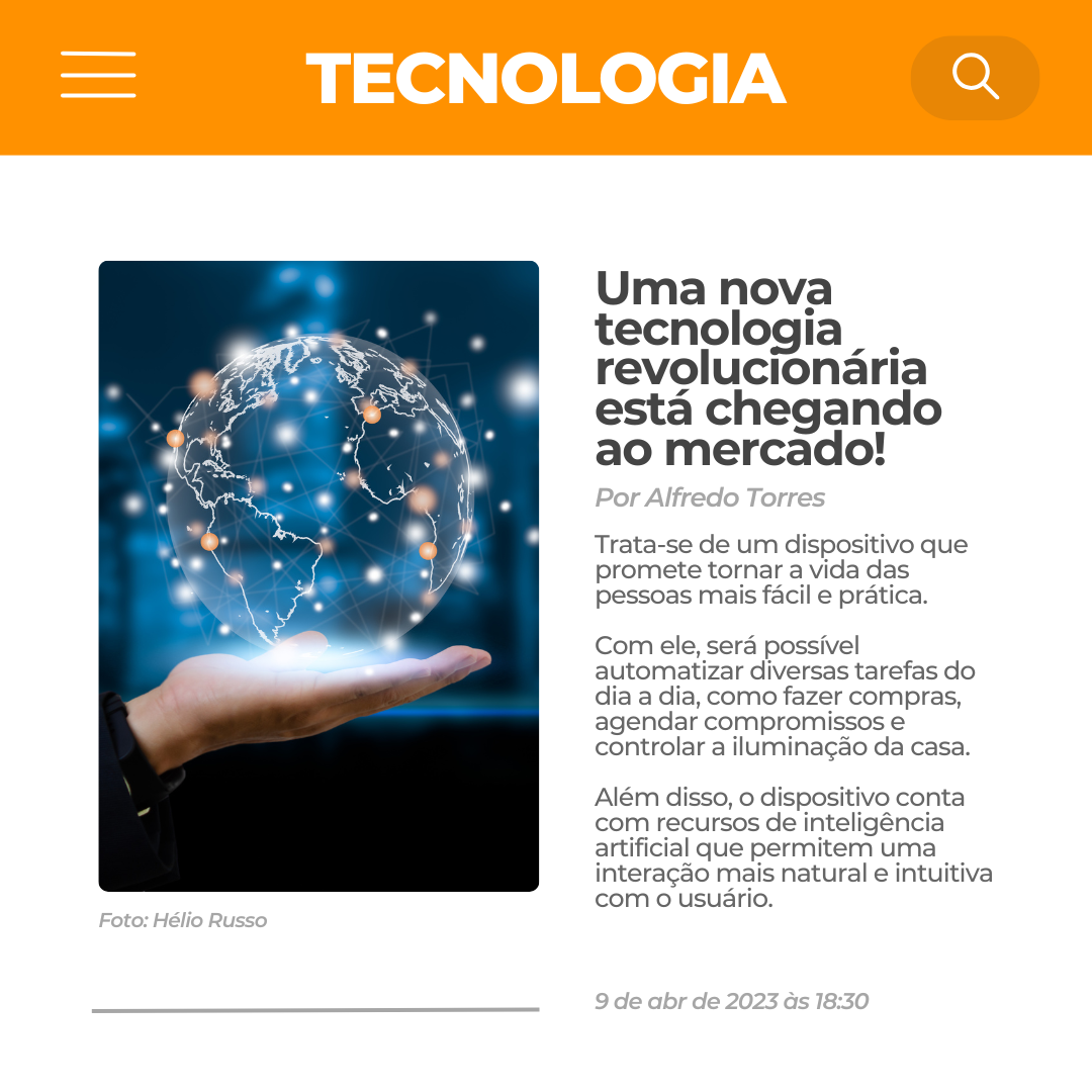 Notícias Tecnologia Post Feed Para Instagram Laranja E Branco